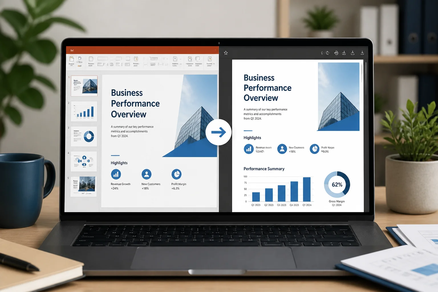 PowerPoint presentation and PDF document with matching formatting