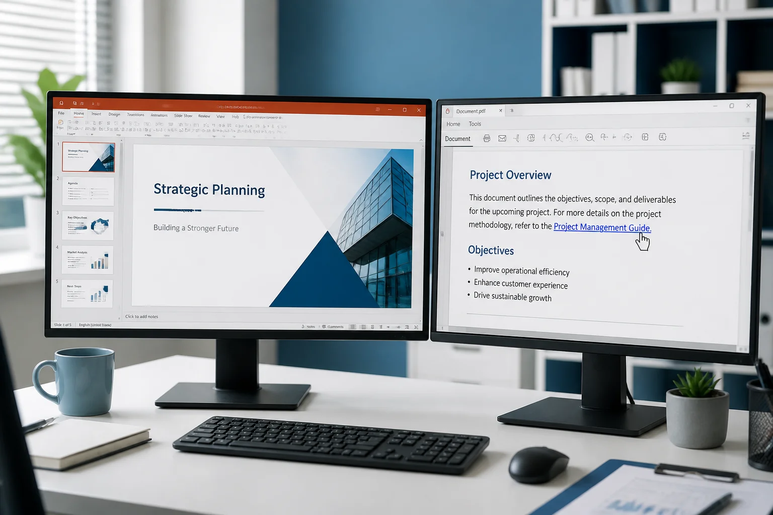 PowerPoint presentation and PDF document with a clickable hyperlink